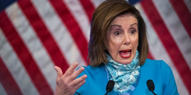 House Speaker Nancy Pelosi of Calif., speaks during a news conference on Capitol Hill, Thursday, May 7, 2020, in Washington. (AP Photo/Manuel Balce Ceneta)