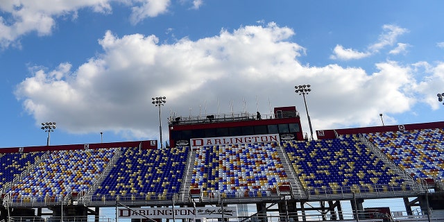 DARLINGTON, SOUTH CAROLINA - MAY 16: A general view of the grandstands at Darlington Raceway on May 16, 2020 in Darlington, South Carolina. NASCAR is preparing to resume the season with a race tomorrow after the nationwide lockdown due to the ongoing Coronavirus (COVID-19). (Photo by Jared C. Tilton/Getty Images)