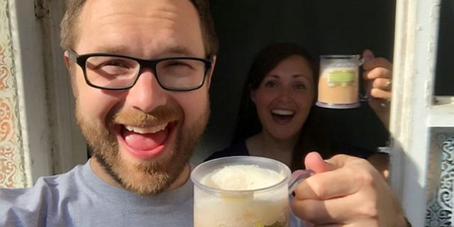 They then visited the fictional Diagon Alley from Harry Potter in their courtyard, and used an online recipe to make butterbeer at 'The Leaky Couldron' pub.