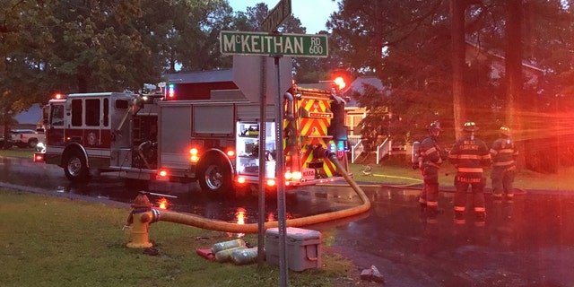 Two homes in Florence, South Carolina, caught fire after lightning strikes on Tuesday during severe thunderstorms.