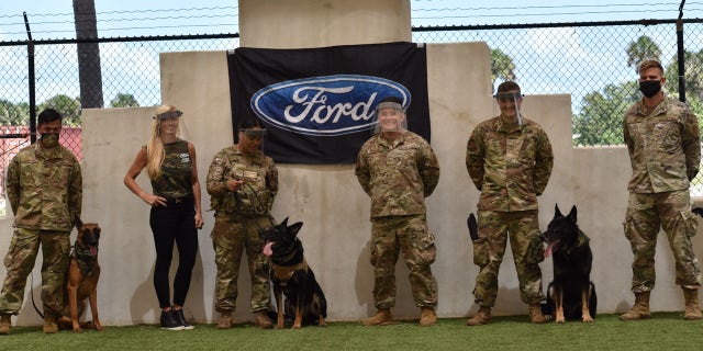 Ford Motor company distributed face shields to bases around America and overseas. (Ford Motor Co. photo)