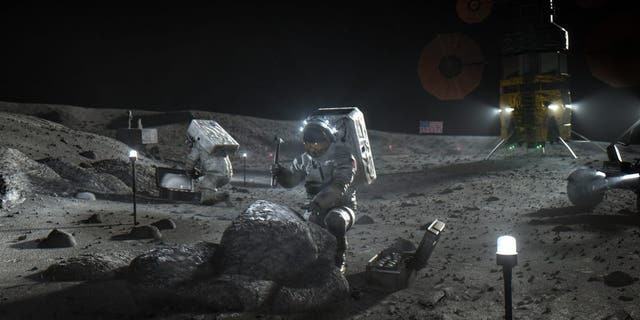 Illustration of Artemis astronauts on the Moon. Credits: NASA
