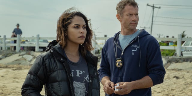 US News 'Hightown': Monica Raymund as Jackie Quiñones and James Badge Dale as Detective Ray Abruzzo