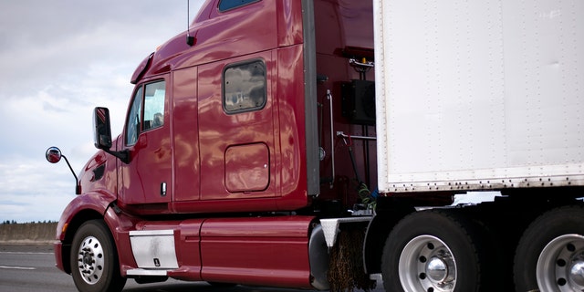 The truck driver reportedly noticed the tank losing fluids and calls California Highway Patrol.