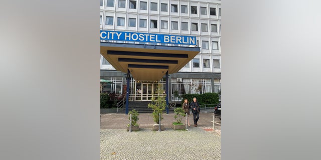 Cindy and Fred Warmbier, outside the Berlin City Hostel in Berlin, Germany, which is said to be an illegal money-maker for North Korea.