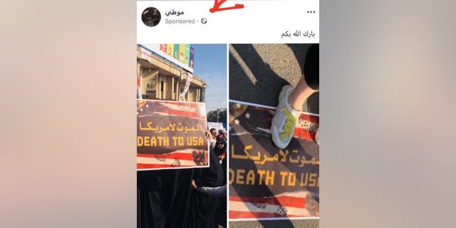 "Death to America" sponsored content on Facebook