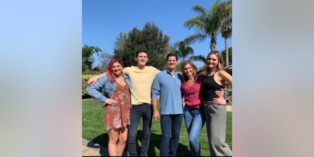 Happier times: Easter Sunday, Jackson Butler with his parents and two sisters