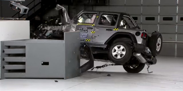 Watch: Jeep Wrangler tips during IIHS crash test | Fox News