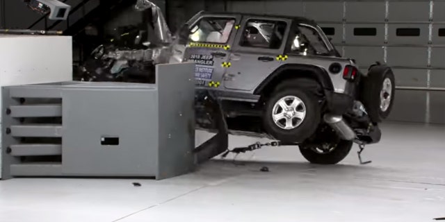 Watch: Jeep Wrangler tips during IIHS crash test | Fox News