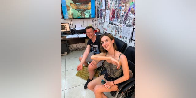 The college sweethearts made their anticipated anniversary official with the impromptu ink while vacationing with friends last year.