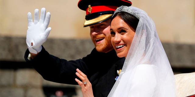 The Duke and Duchess of Sussex, seen here on their wedding day, reside in California with their two children.