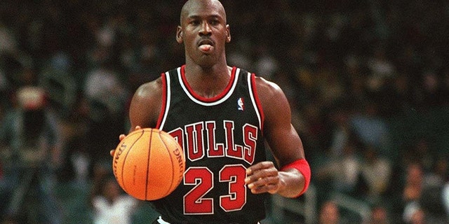 Michael Jordan with the Bulls during the 1997-98 season.