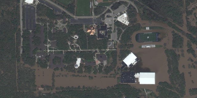 Northwood University's campus impacted by floodwaters on May 20.