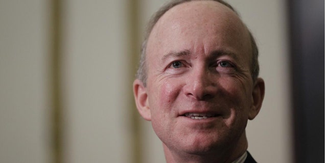 File photo of former Republican Gov. Mitch Daniels, who later served as president of Purdue University.