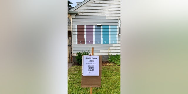 The Landreth family of Portland recently painted five colors on the side of their house and created a QR code, pictured, for?middle schooler Grace's school project about?documenting data.