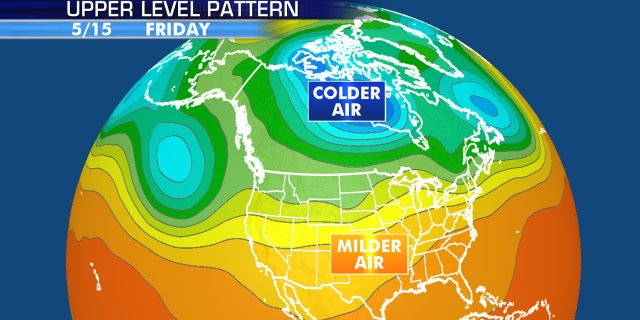 The polar vortex will retreat from the East Coast by the end of the week, settling back across Canada and Alaska.