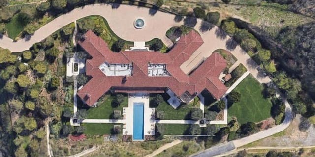 An aerial view of the home.