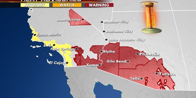 Excessive heat warnings and advisories are in effect out west as hot weather continues.