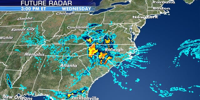 A "cutoff low" is forecast to bring heavy rain across the southern Mid-Atlantic and into the Southeast.