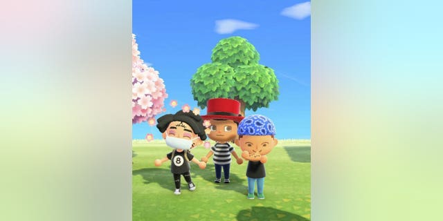 Branden Perez's Animal Crossing character (right). (Credit: SWNS)