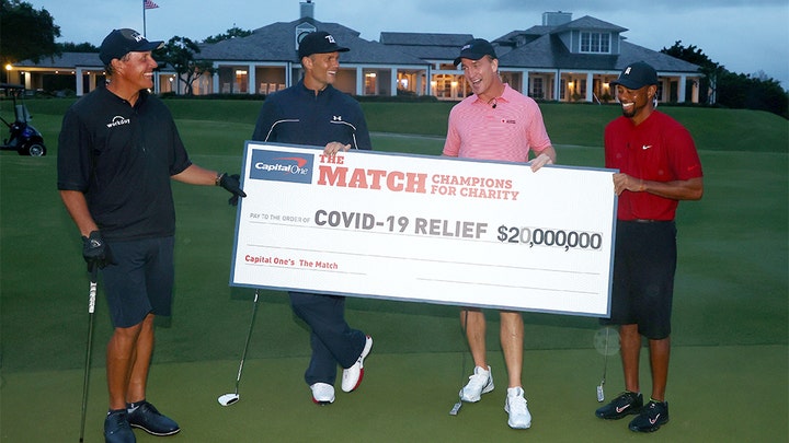 Tiger Woods, Peyton Manning team up against Phil Mickelson, Tom Brady for charity golf match