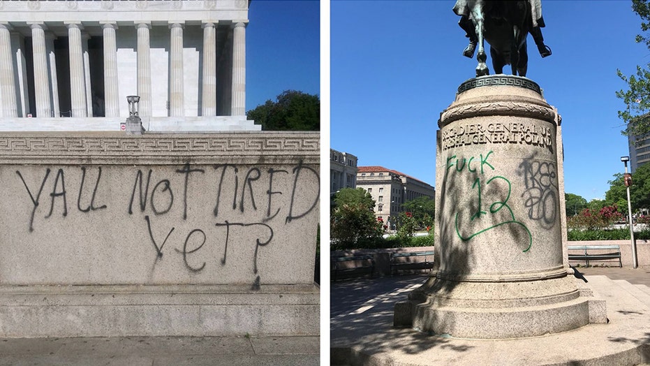 Famed DC monuments defaced after night of protests | Fox News