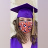 HS graduate with college to be mask pic of my daughter seems to signify in her eyes all she has lost as a Hs graduate but is conquering on with college ahead Thank you! Love Fox!!!