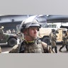 Members of the national guard help to secure a perimeter as demonstrators continue to protest the death of George Floyd.