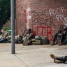 Minnesota National Guard soldiers rests on May 29, 2020 in Minneapolis. 