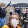Anoush in Whitefish Montana!! 40 cars of friends surprised her at the park and stayed within the social distancing guidelines, of which were included (&amp; a little altered) in everyone's party favor bags full of candy, masks, gloves and crowns!