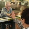 April 21 will be the 69th wedding anniversary for Larry and Mary Bowdren. They saw each other again finally after weeks apart. They had not seen each other since before the 5 hour surgery to remove a cancerous tumor in 91 yr old Larry’s colon. They could only touch through the glass of the rehab center Larry was in. Thank you for sharing their indomitable love! Their daughter, Rene Williams