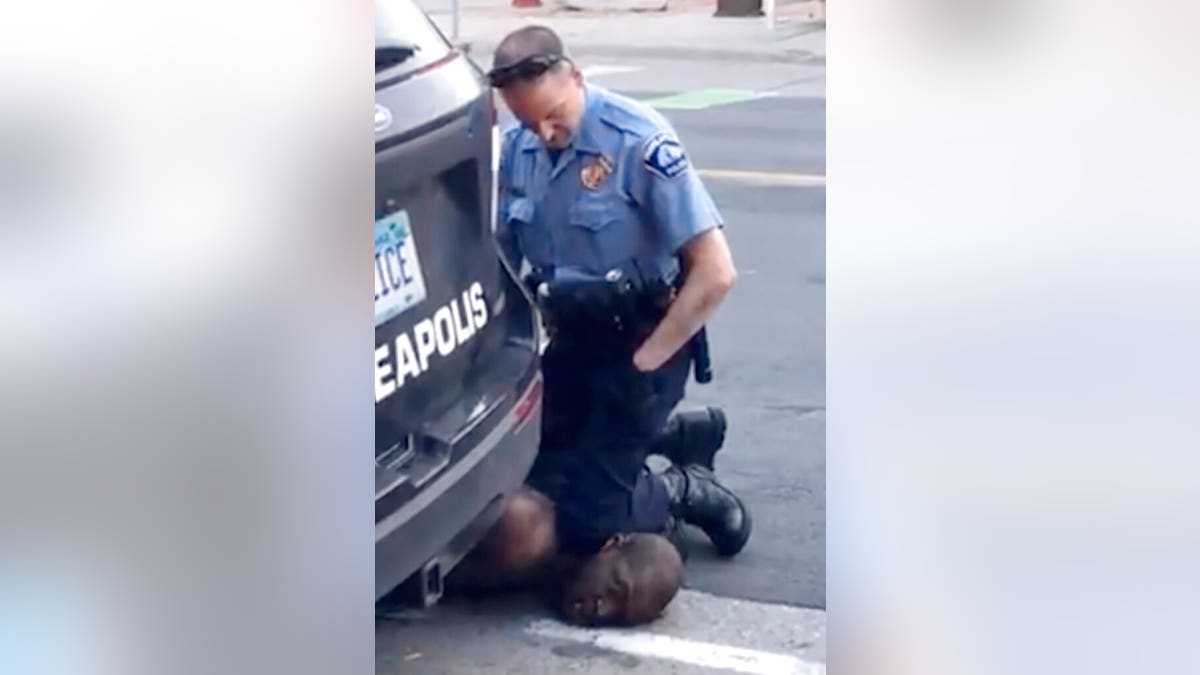In this Monday, May 25, 2020, frame from video provided by Darnella Frazier, a Minneapolis officer kneels on the neck of George Floyd who was pleading that he could not breathe in Minneapolis. (Darnella Frazier via AP)