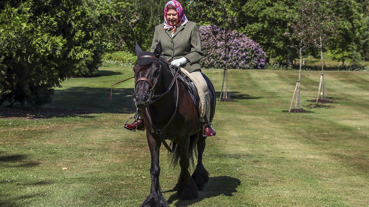 Queen Elizabeth on a horse