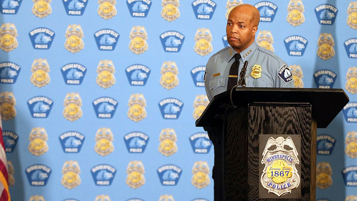 Minneapolis Police Chief Medaria Arradondo listens to a question Wednesday, June 10, 2020 in Minneapolis. The press conference follows the Memorial Day death of George Floyd in police custody after video shared online by a bystander showed former officer Derek Chauvin kneeling on Floyd's neck during his arrest as he pleaded that he couldn't breathe. (AP Photo/Jim Mone)
