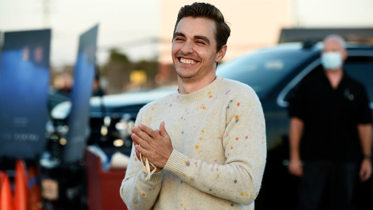 Dave Franco, director/co-writer of "The Rental," poses at an advance screening of the film at Vineland Drive-In, Thursday, June 18, 2020, in City of Industry, Calif. (AP Photo/Chris Pizzello)