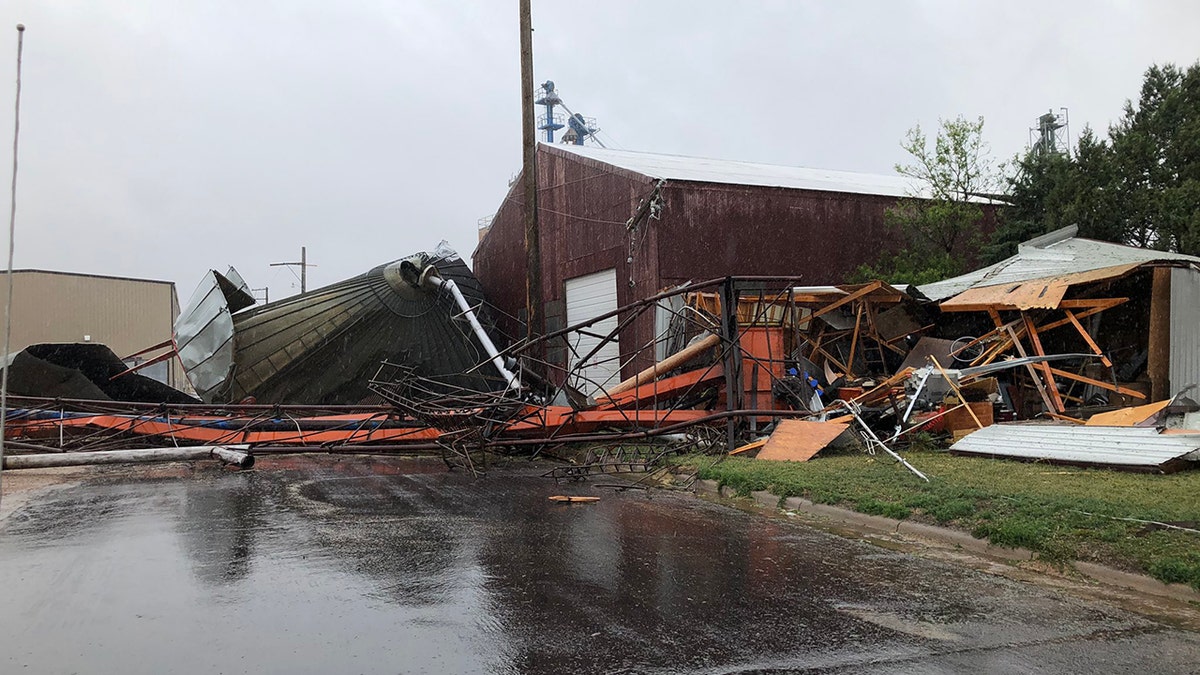 Severe damage was reported in Akron, Colo. after severe winds were reported in the area on Tuesday morning.