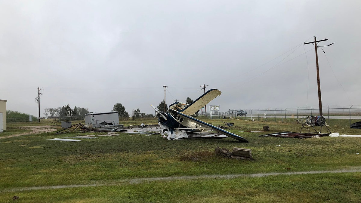 Severe damage was reported in Akron, Colo. after severe winds were reported in the area on Tuesday morning.