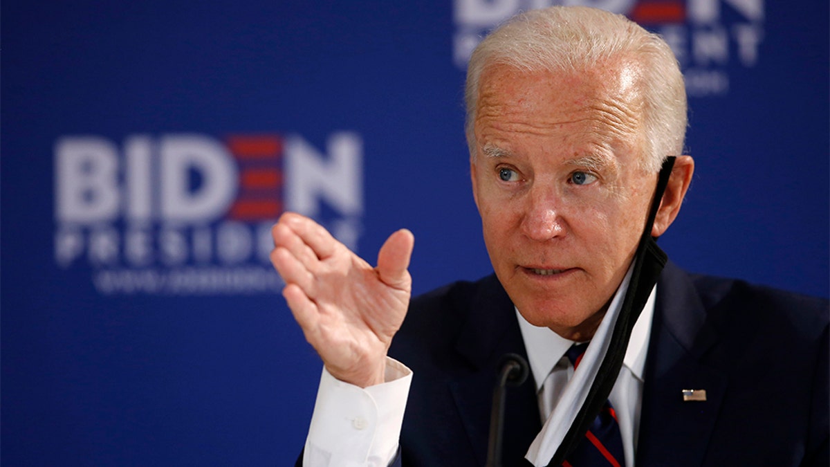 Democratic presidential candidate, former Vice President Joe Biden speaks during a roundtable on economic reopening with community members, Thursday, June 11, 2020, in Philadelphia. (AP Photo/Matt Slocum)