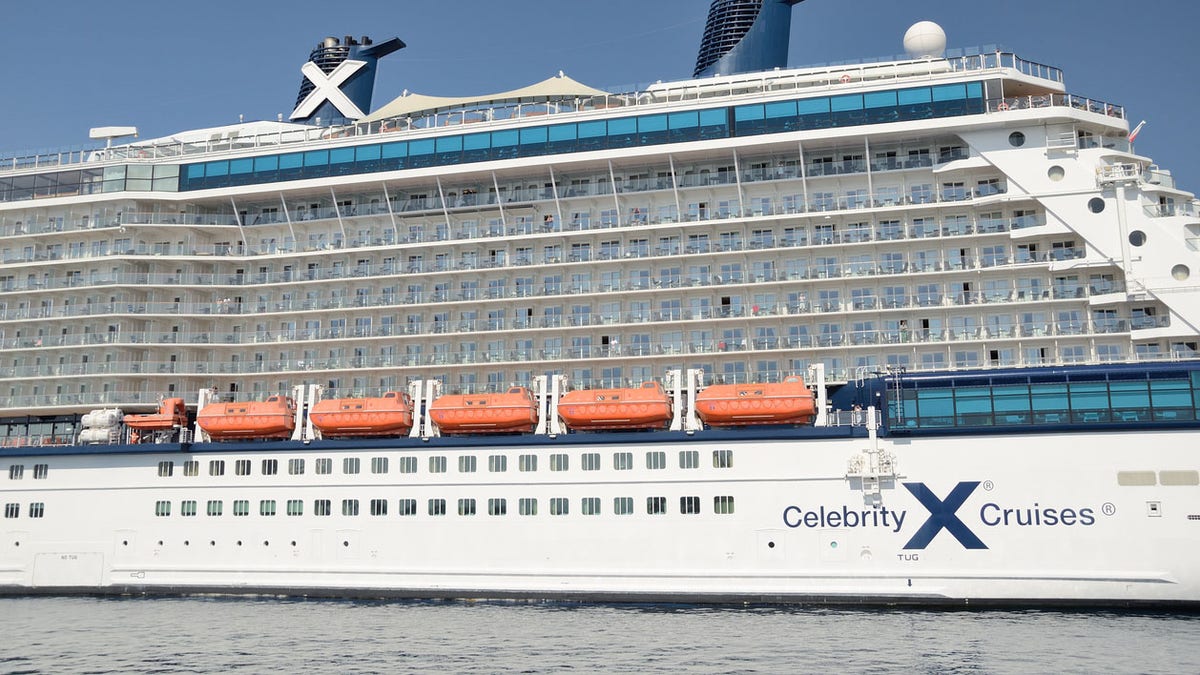 Cruise ship in the port of Rhodes.