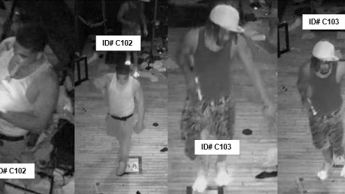 The ATF NRT Arson Task Force and Chicago Police Department are seeking to identify the above male in white shirt (ID#C102) and the above male in dark shirt (ID#C103) in relation to an Arson which occurred at City Sports, 6535 S. Halsted Street on June 3, 2020 at 6:14 a.m. located in the 7th District (Englewood).