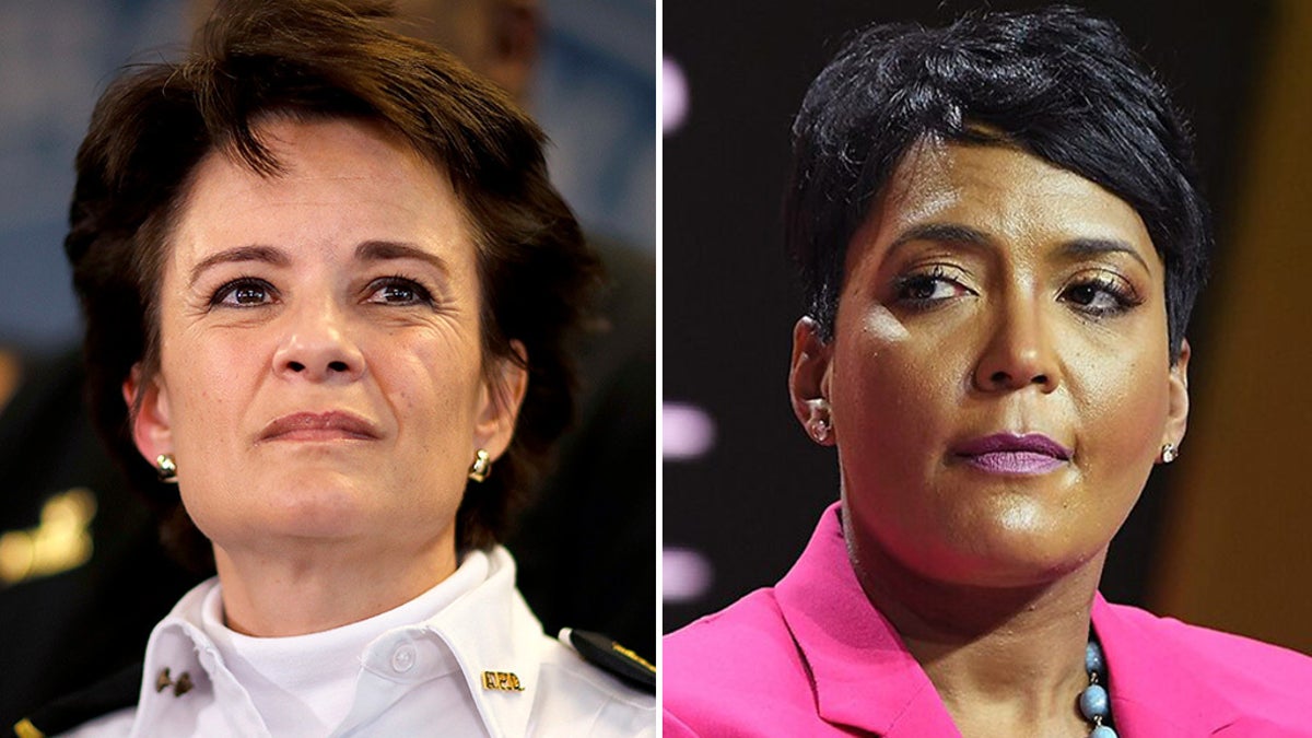 Atlanta police Chief Erika Shields, left, stepped down from the position Saturday. Atlanta Mayor Keisha Lance Bottoms, right, sought a police officer's termination in response to a fatal shooting Friday night.