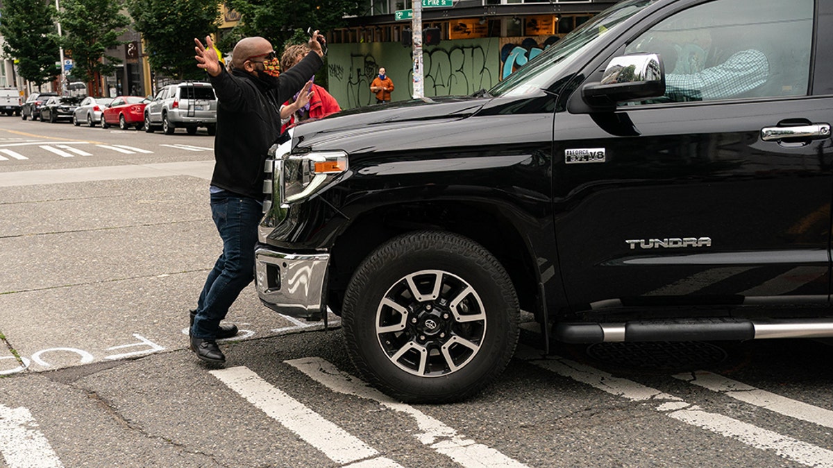 A Fox News crew was involved in a confrontation at Seattle's CHOP.