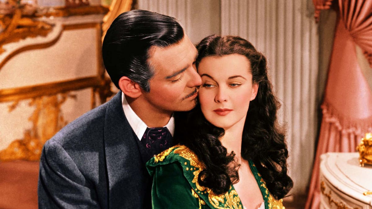 Clark Gable and Vivien Leigh in a publicity still issued for the film, 'Gone with the Wind', 1939.