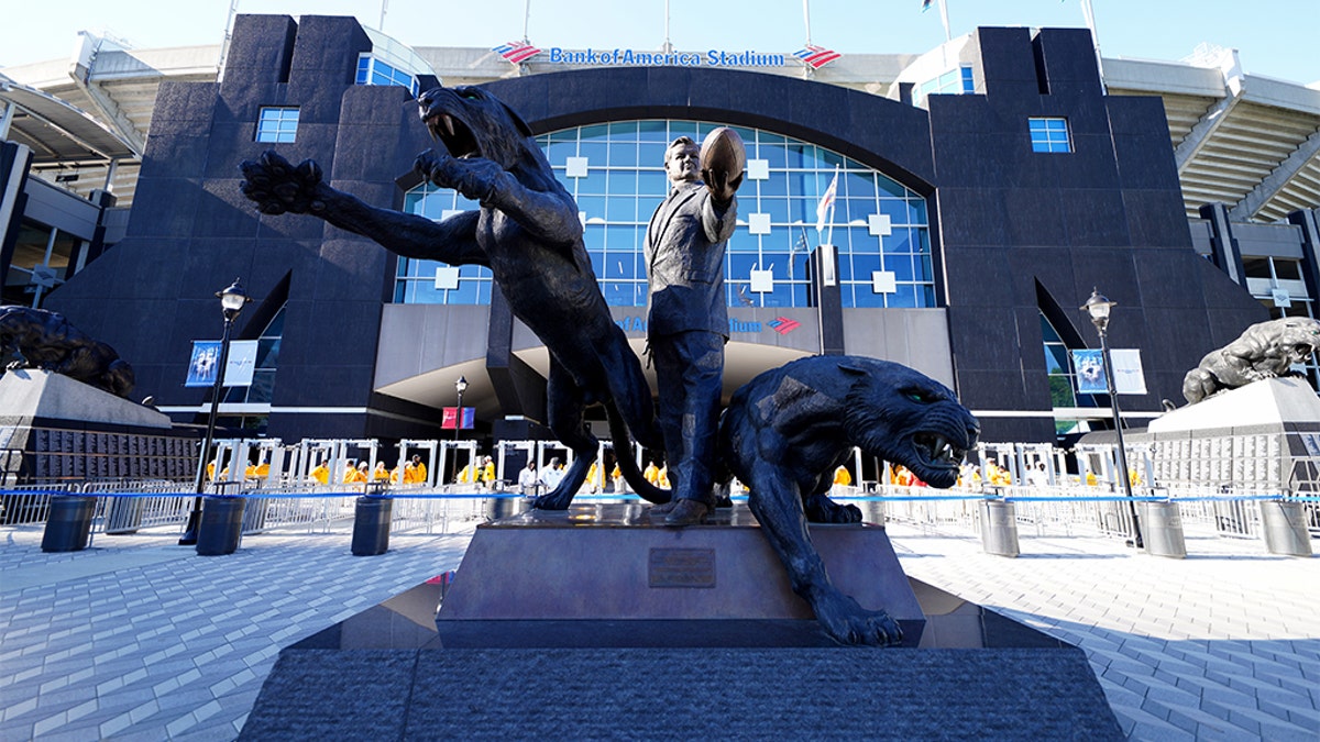Carolina Panthers remove Jerry Richardson statue outside Bank of