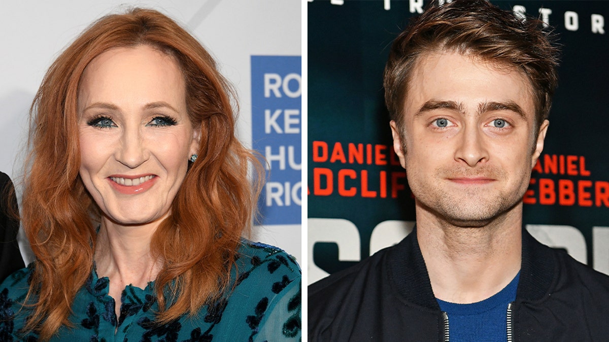 J.K. Rowling (left) and Daniel Radcliffe.