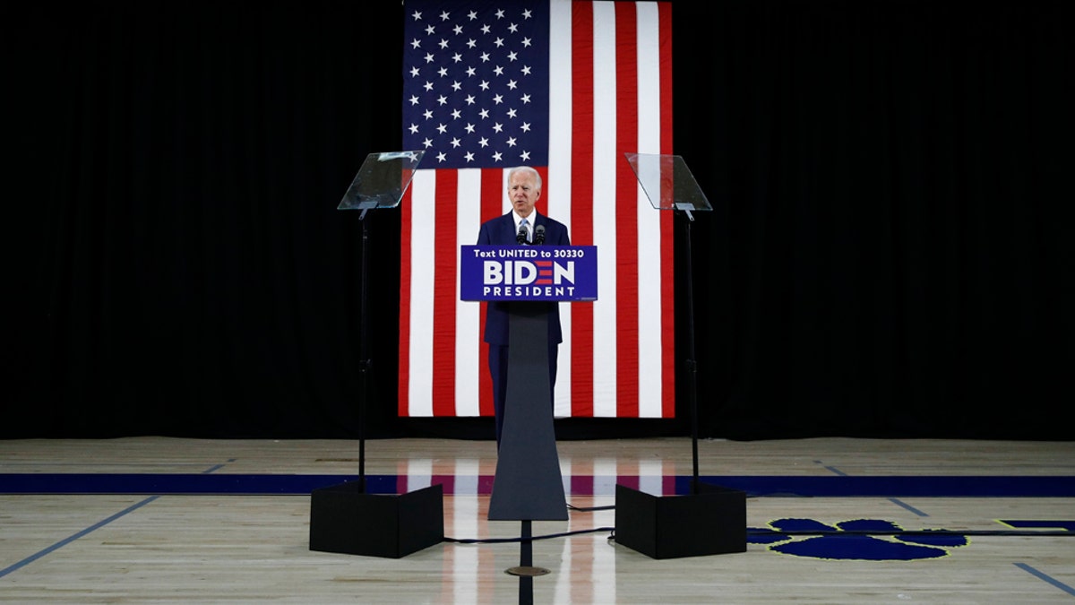 Democratic presidential candidate, former Vice President Joe Biden, speaks Tuesday, June 30, 2020, in Wilmington, Del. (AP Photo/Patrick Semansky)