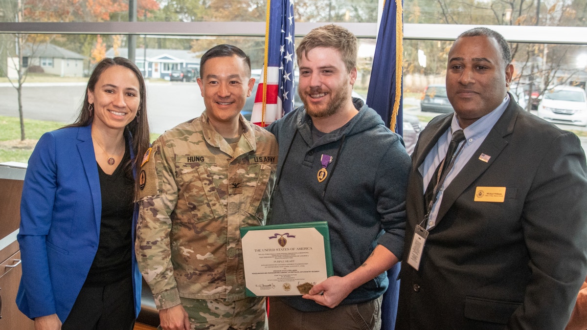 Former U.S. Army sniper Kyle Prellberg was awarded the Purple Heart in 2019.