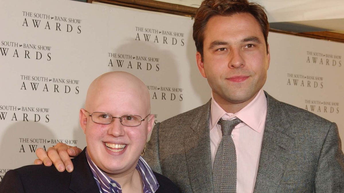 Comedians David Walliams (right) and Matt Lucas pose for a photo at the South Bank Show Awards at The Savoy on January 27, 2005, in London. (Photo by Dave Benett/Getty Images)