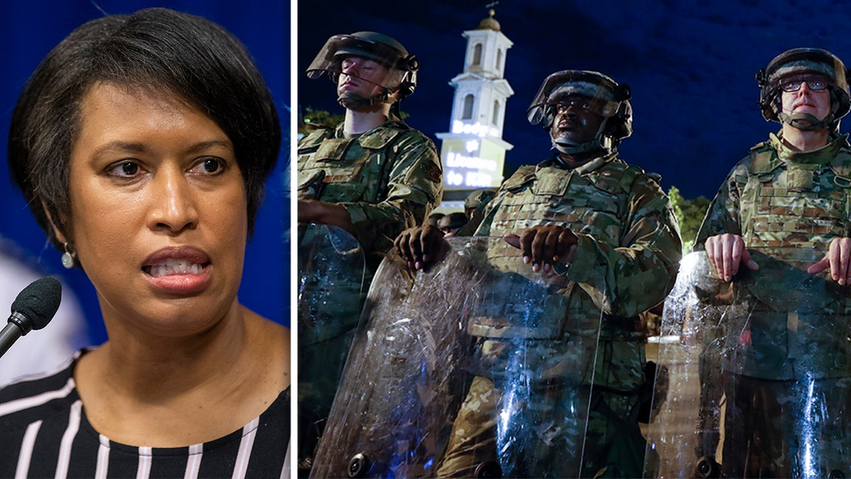 Washington, D.C. Mayor Muriel Bowser, pictured on the left, after kicking out Utah National Guard soldiers deployed to the nation's capital as demonstrators gather to protest the death of George Floyd, Thursday, June 4, 2020. (AP Photo/Alex Brandon)