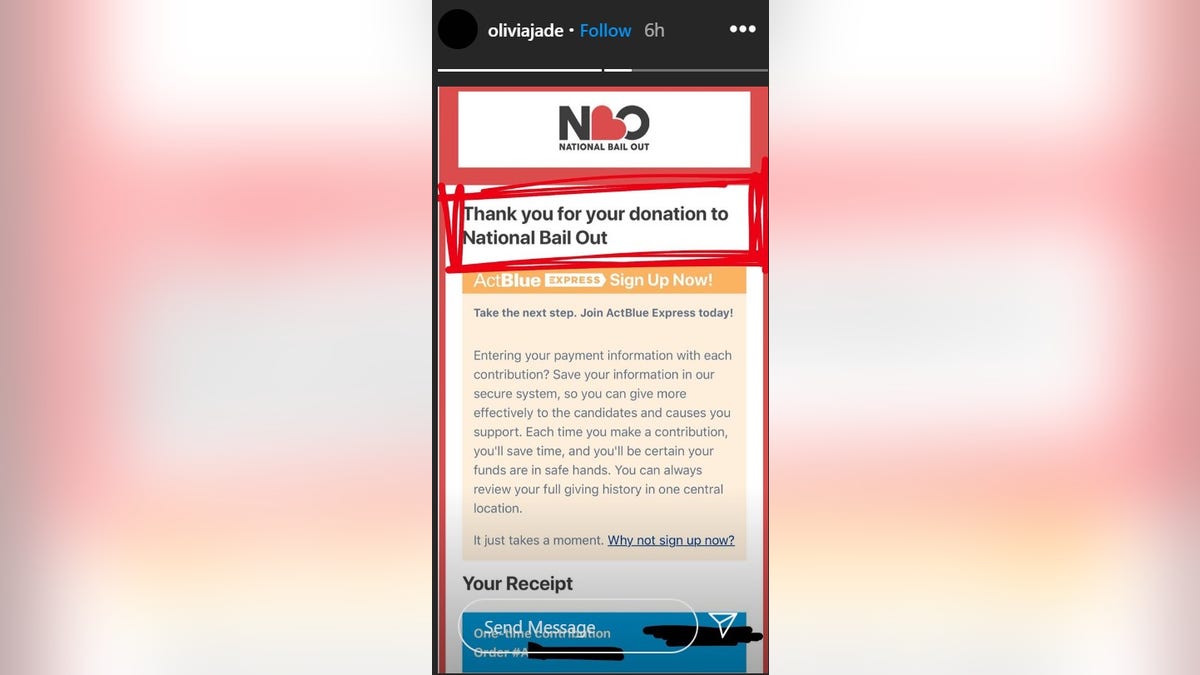 Olivia Jade Giannulli donated to the National Bail Out fund.